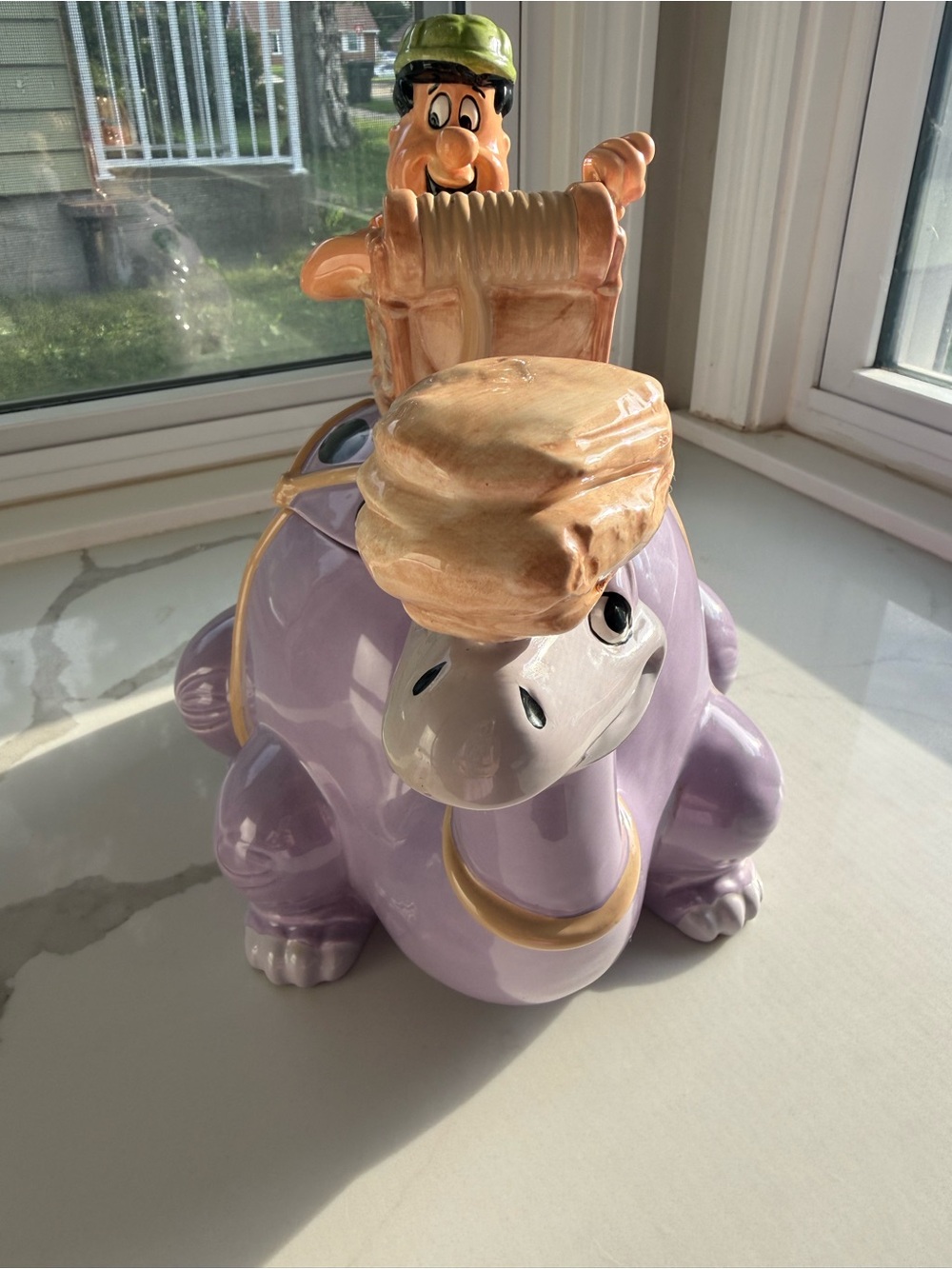 Vintage 1997 Warner Brothers Studio Cartoon Network Flinstones & Dino Cookie Jar